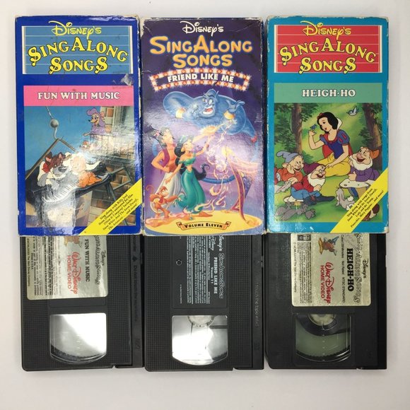 Vintage Set 6 Disney's Sing Along Songs VHS Be Guest Fun Music Bare Necessities - Picture 3 of 15